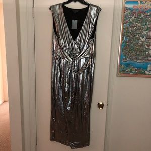 Eloquii silver twist front dress
